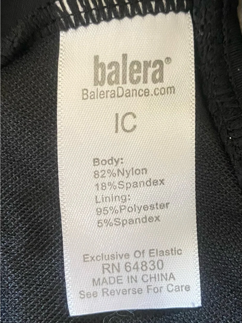 balera black leotard